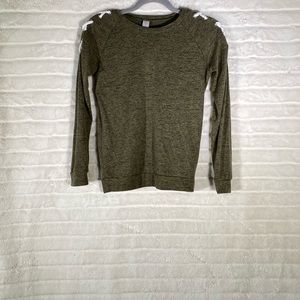 Army Green Close Knit Long Sleeve Tee
